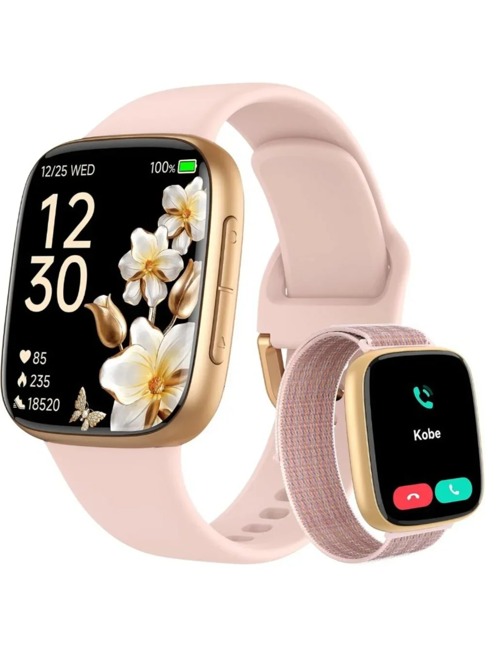 Stylish Smart Watch for Women - Make/Answer Calls, 1.85